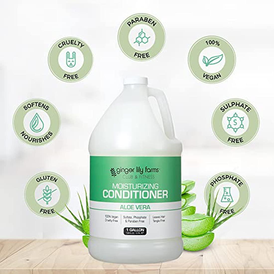 imageGinger Lily Farms Club amp Fitness Citrus Moisturizing Conditioner 100 Vegan Paraben Sulfate Phosphate Gluten amp CrueltyFree 1 Gallon Pack of 4 Aloe Vera