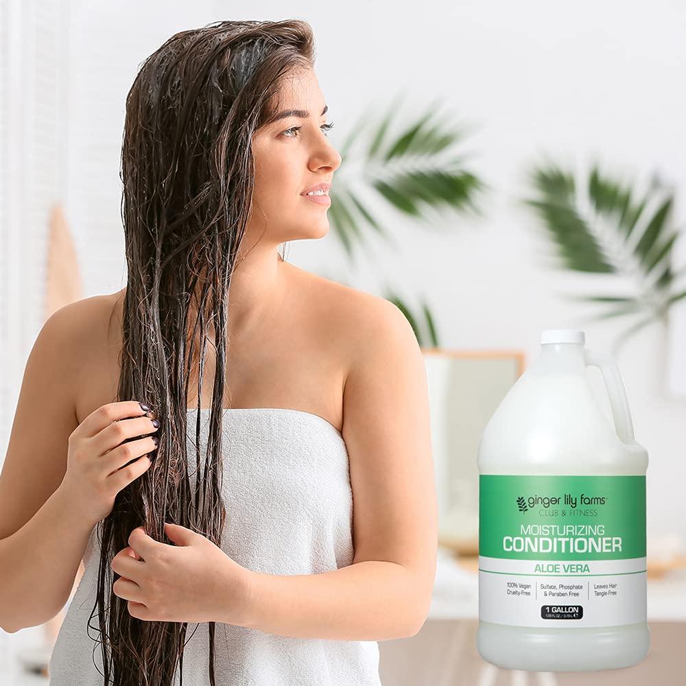 imageGinger Lily Farms Club amp Fitness Citrus Moisturizing Conditioner 100 Vegan Paraben Sulfate Phosphate Gluten amp CrueltyFree 1 Gallon Pack of 4 Aloe Vera