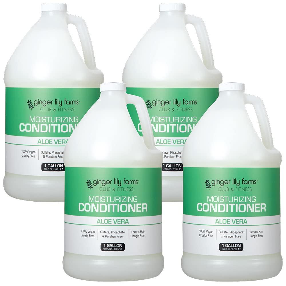 imageGinger Lily Farms Club amp Fitness Citrus Moisturizing Conditioner 100 Vegan Paraben Sulfate Phosphate Gluten amp CrueltyFree 1 Gallon Pack of 4 Aloe Vera
