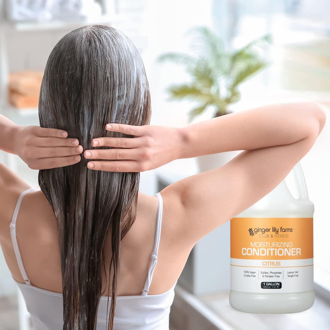 imageGinger Lily Farms Club amp Fitness Citrus Moisturizing Conditioner 100 Vegan Paraben Sulfate Phosphate Gluten amp CrueltyFree 1 Gallon Pack of 4 Citrus