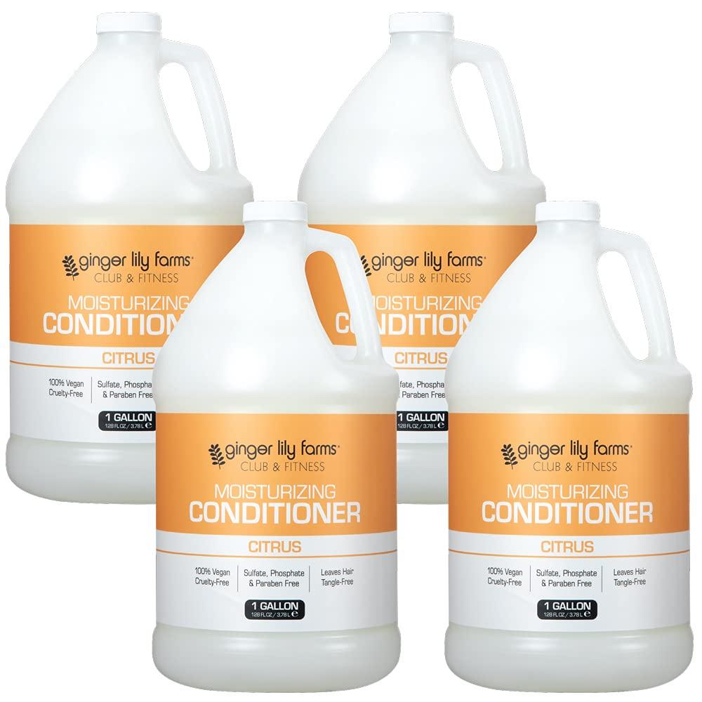 imageGinger Lily Farms Club amp Fitness Citrus Moisturizing Conditioner 100 Vegan Paraben Sulfate Phosphate Gluten amp CrueltyFree 1 Gallon Pack of 4 Citrus
