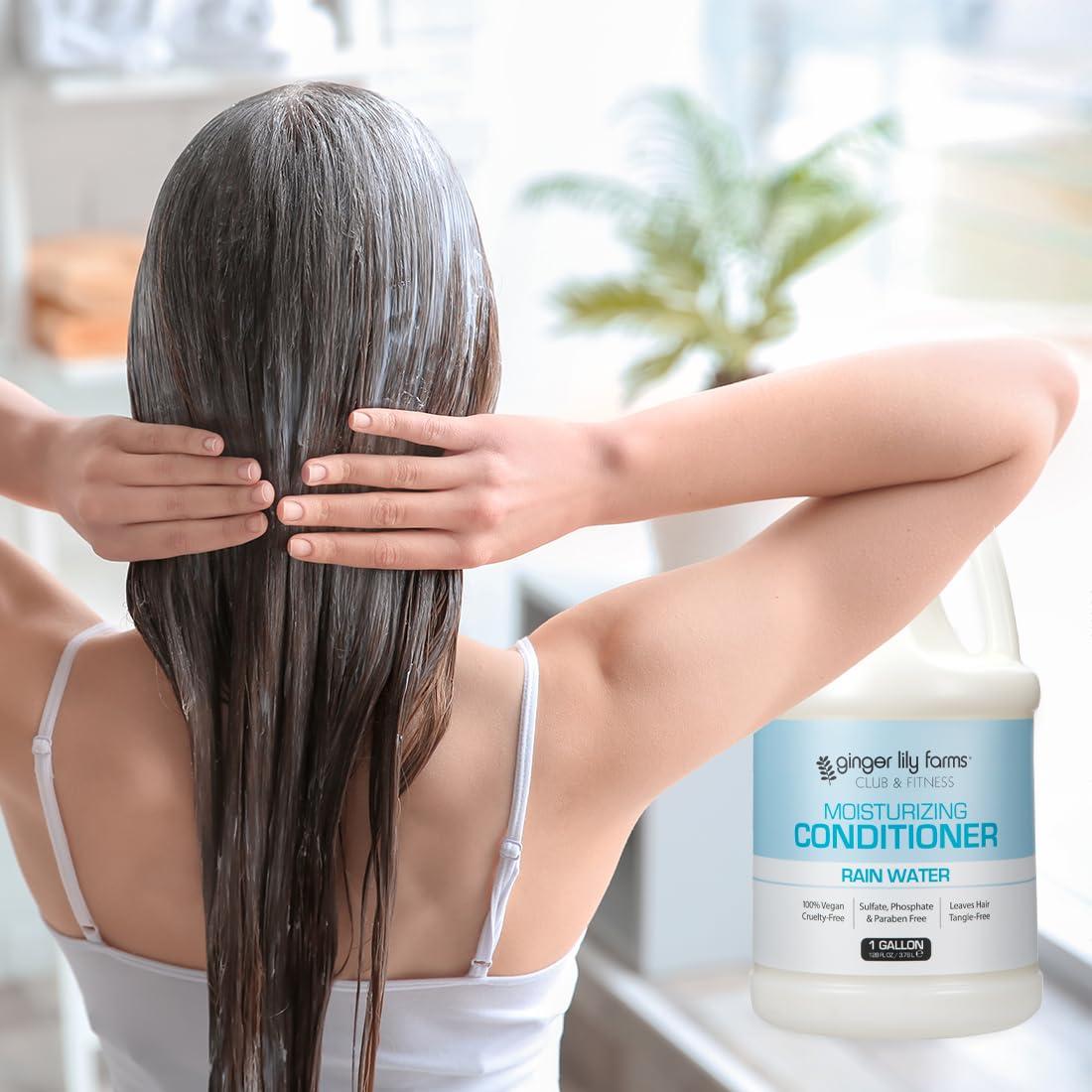 imageGinger Lily Farms Club amp Fitness Citrus Moisturizing Conditioner 100 Vegan Paraben Sulfate Phosphate Gluten amp CrueltyFree 1 Gallon Pack of 4 Rain Water