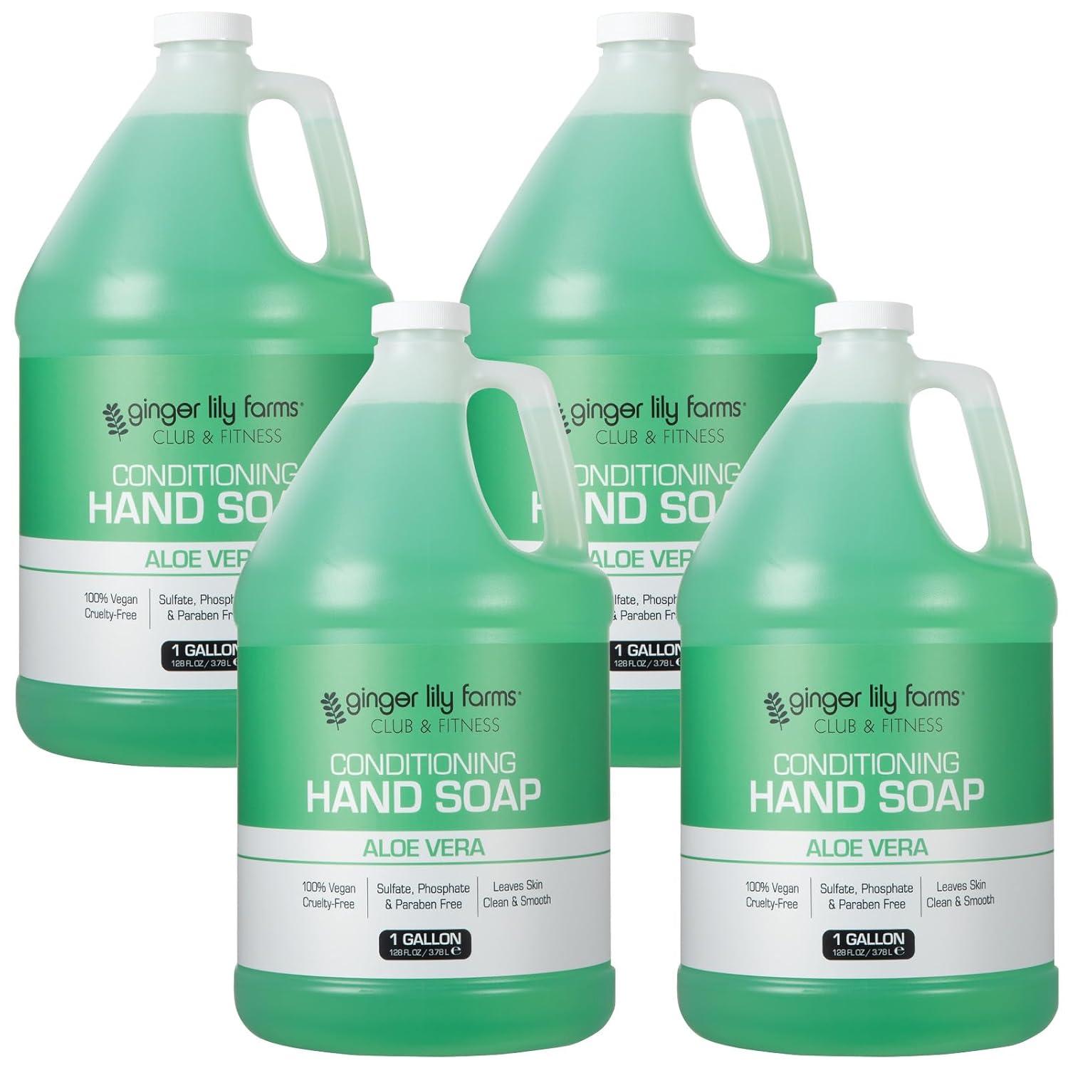 imageGinger Lily Farms Club amp Fitness Conditioning Liquid Hand Soap Refill 100 Vegan amp CrueltyFree Citrus Scent 1 Gallon 128 fl ozAloe Vera