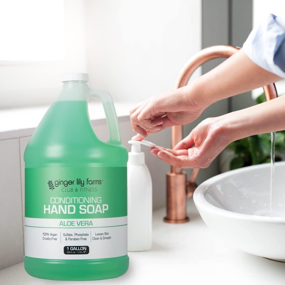 imageGinger Lily Farms Club amp Fitness Conditioning Liquid Hand Soap Refill 100 Vegan amp CrueltyFree Citrus Scent 1 Gallon 128 fl ozAloe Vera
