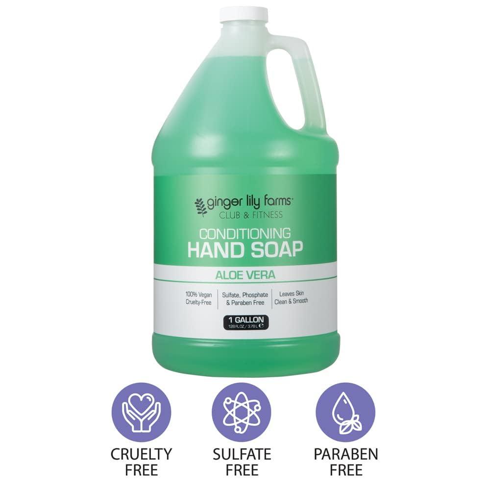 imageGinger Lily Farms Club amp Fitness Conditioning Liquid Hand Soap Refill 100 Vegan amp CrueltyFree Citrus Scent 1 Gallon 128 fl ozAloe Vera