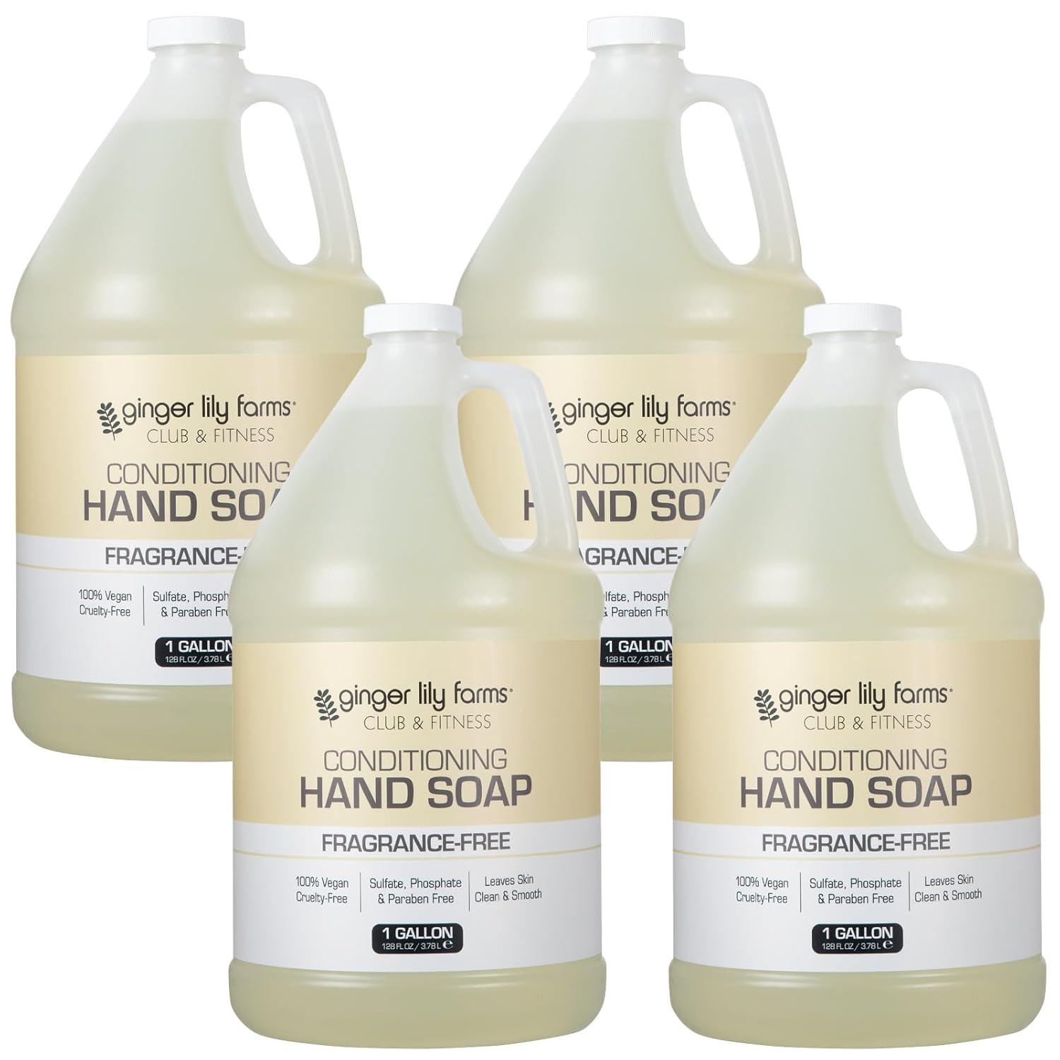 imageGinger Lily Farms Club amp Fitness Conditioning Liquid Hand Soap Refill 100 Vegan amp CrueltyFree Citrus Scent 1 Gallon 128 fl ozFragrance Free