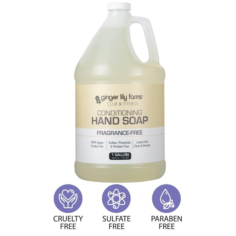 imageGinger Lily Farms Club amp Fitness Conditioning Liquid Hand Soap Refill 100 Vegan amp CrueltyFree Citrus Scent 1 Gallon 128 fl ozFragrance Free