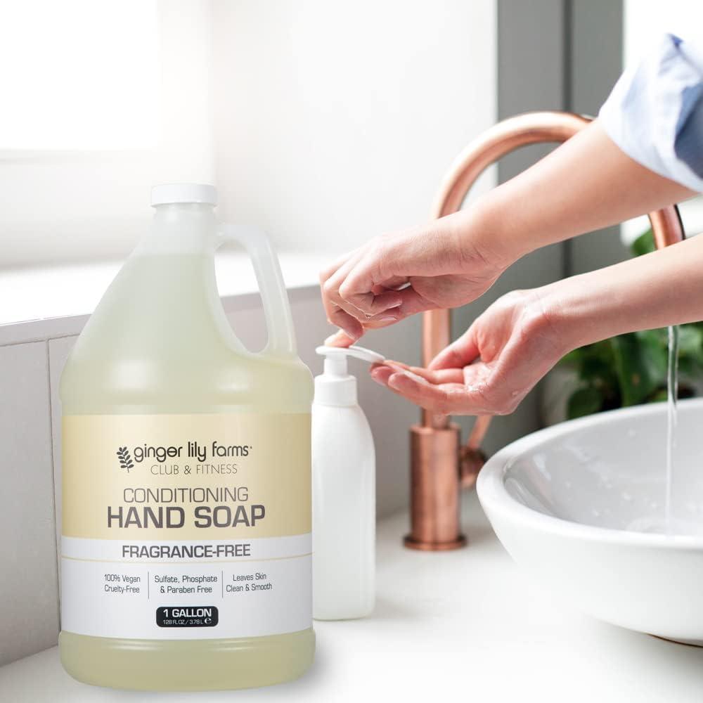 imageGinger Lily Farms Club amp Fitness Conditioning Liquid Hand Soap Refill 100 Vegan amp CrueltyFree Citrus Scent 1 Gallon 128 fl ozFragrance Free