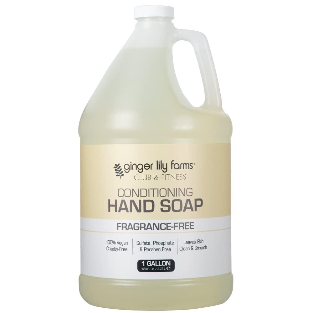 imageGinger Lily Farms Club amp Fitness Conditioning Liquid Hand Soap Refill 100 Vegan amp CrueltyFree Citrus Scent 1 Gallon 128 fl ozFragrance Free