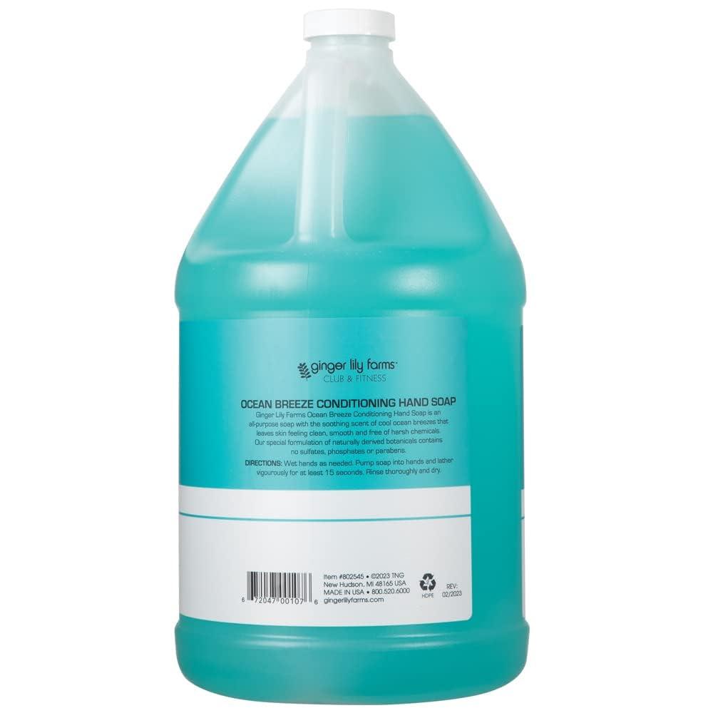 imageGinger Lily Farms Club amp Fitness Conditioning Liquid Hand Soap Refill 100 Vegan amp CrueltyFree Citrus Scent 1 Gallon 128 fl ozOcean Breeze