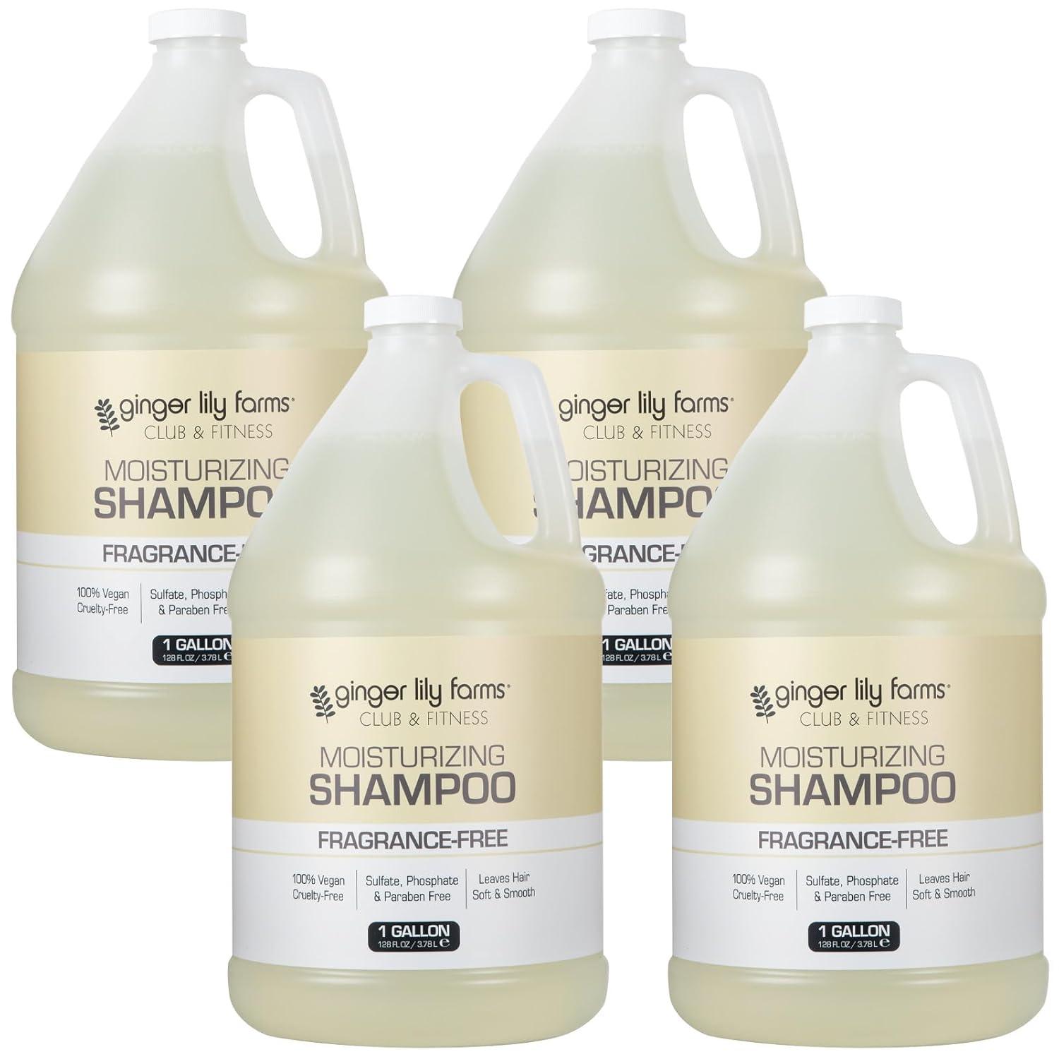 imageGinger Lily Farms Club amp Fitness Moisturizing Shampoo for All Hair Types 100 Vegan amp CrueltyFree Citrus Scent 1 Gallon 128 fl oz RefillFragrance Free