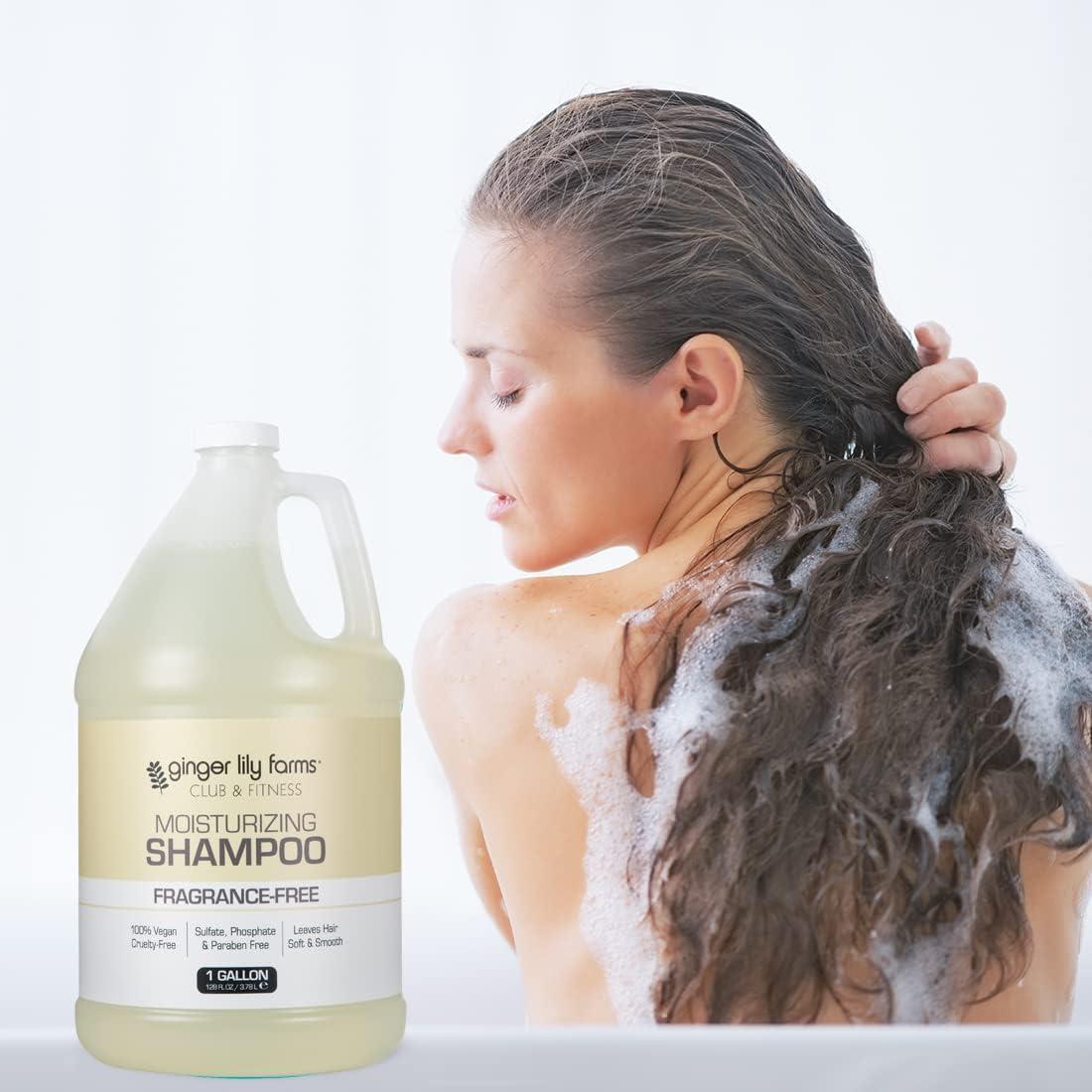 imageGinger Lily Farms Club amp Fitness Moisturizing Shampoo for All Hair Types 100 Vegan amp CrueltyFree Citrus Scent 1 Gallon 128 fl oz RefillFragrance Free
