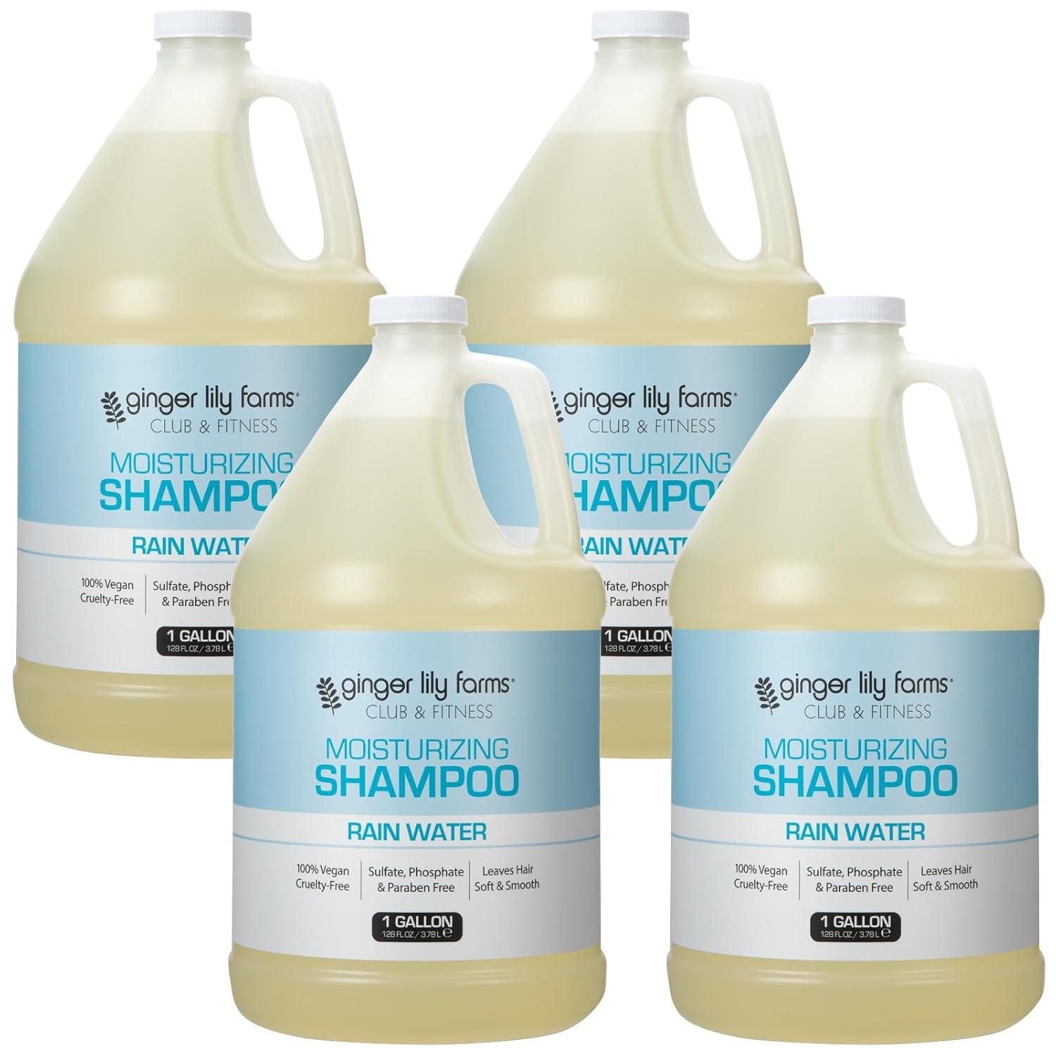imageGinger Lily Farms Club amp Fitness Moisturizing Shampoo for All Hair Types 100 Vegan amp CrueltyFree Citrus Scent 1 Gallon 128 fl oz RefillRain Water