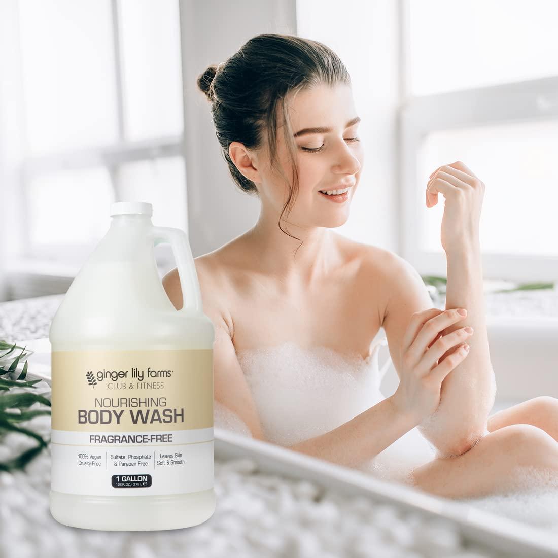 imageGinger Lily Farms Club amp Fitness Nourishing Body Wash 100 Vegan amp CrueltyFree Citrus Scent 1 Gallon Refill Pack of 4Fragrance Free