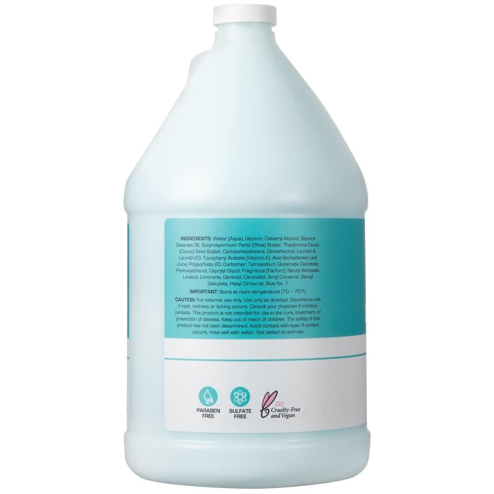 imageGinger Lily Farms Club amp Fitness Soothing Butter Lotion for Dry Skin 100 Vegan amp CrueltyFree Citrus Scent 1 Gallon 128 fl oz RefillOcean Breeze