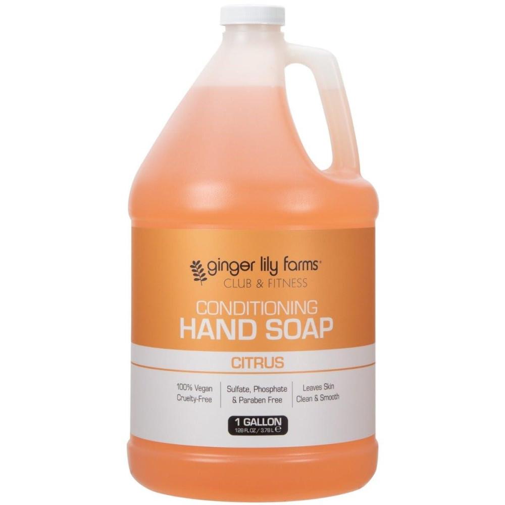 imageGinger Lily Farms Club amp Fitness Conditioning Liquid Hand Soap Refill 100 Vegan amp CrueltyFree Citrus Scent 1 Gallon 128 fl ozCitrus