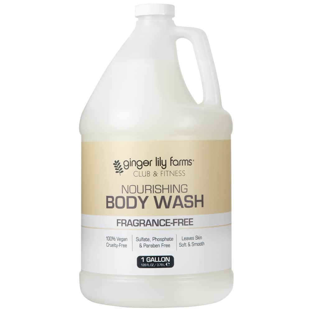 imageGinger Lily Farms Club amp Fitness Nourishing Body Wash 100 Vegan amp CrueltyFree Citrus Scent 1 Gallon Refill Pack of 4Fragrance Free