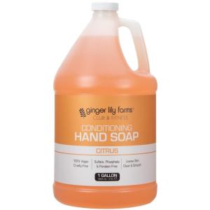 Ginger Lily Farms Club & Fitness Conditioning Liquid Hand Soap Refill, 100% Vegan & Cruelty-Free, Citrus Scent, 1 Gallon (128 fl oz)(Citrus)