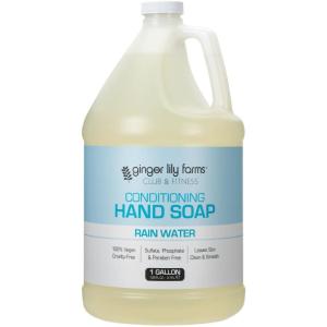 Ginger Lily Farms Club & Fitness Conditioning Liquid Hand Soap Refill, 100% Vegan & Cruelty-Free, Citrus Scent, 1 Gallon (128 fl oz)(Rain Water)