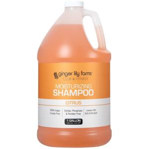 Ginger Lily Farms Club & Fitness Moisturizing Shampoo for All Hair Types, 100% Vegan & Cruelty-Free, Citrus Scent, 1 Gallon (128 fl oz) Refill(Citrus)