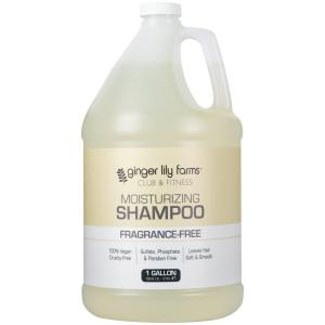 Ginger Lily Farms Club & Fitness Moisturizing Shampoo for All Hair Types, 100% Vegan & Cruelty-Free, Citrus Scent, 1 Gallon (128 fl oz) Refill(Fragrance Free)