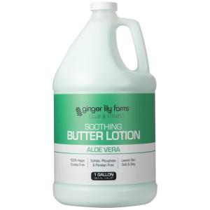 Ginger Lily Farms Club & Fitness Soothing Butter Lotion for Dry Skin, 100% Vegan & Cruelty-Free, Citrus Scent, 1 Gallon (128 fl oz) Refill(Aloe Vera)