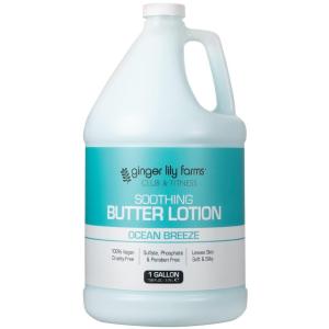 Ginger Lily Farms Club & Fitness Soothing Butter Lotion for Dry Skin, 100% Vegan & Cruelty-Free, Citrus Scent, 1 Gallon (128 fl oz) Refill(Ocean Breeze)
