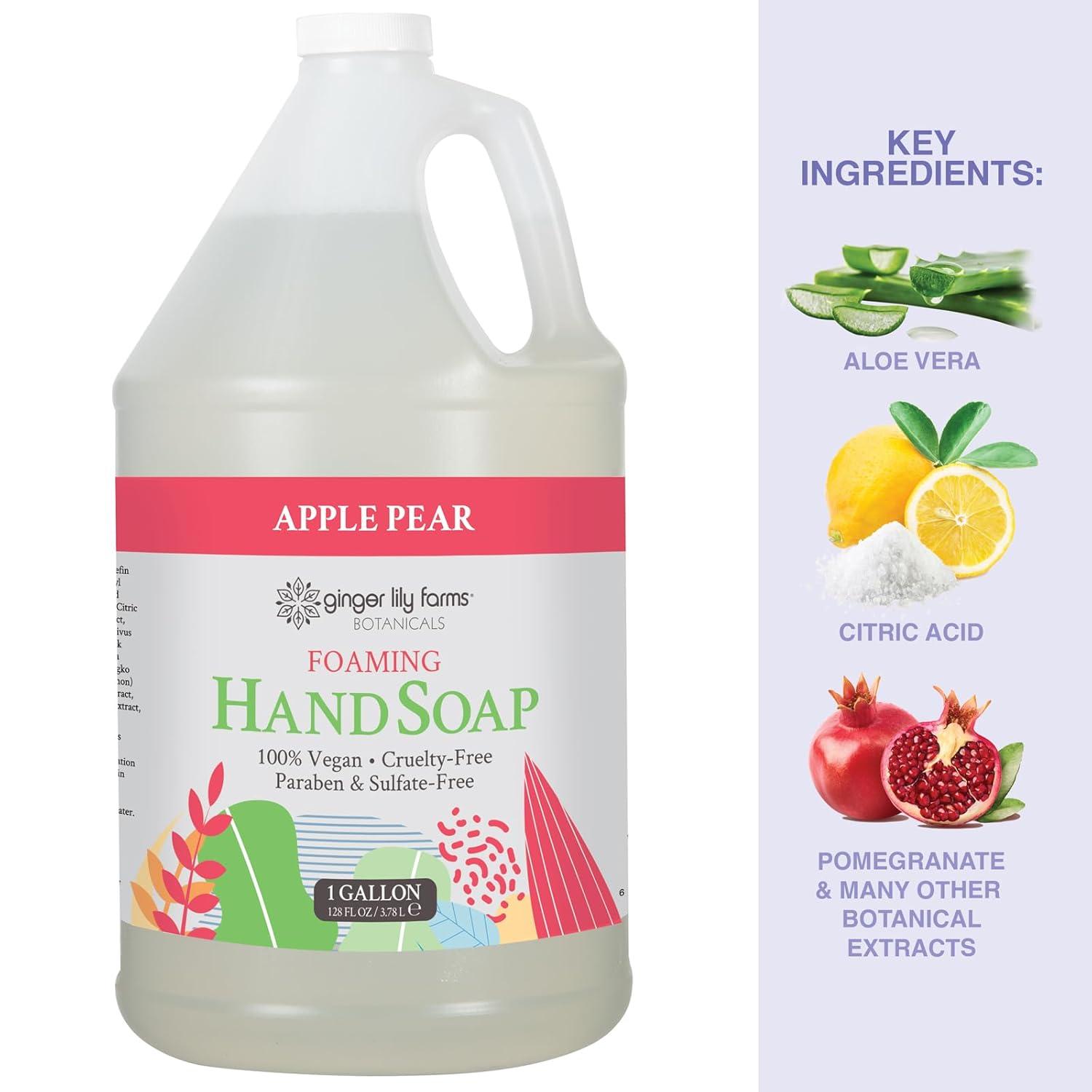 imageGinger Lily Farms Botanicals AllPurpose Foaming Hand Soap Refill 100 Vegan amp CrueltyFree Vanilla Sugar Bliss Scent 20 Fl Oz Pack of 1Apple Pear