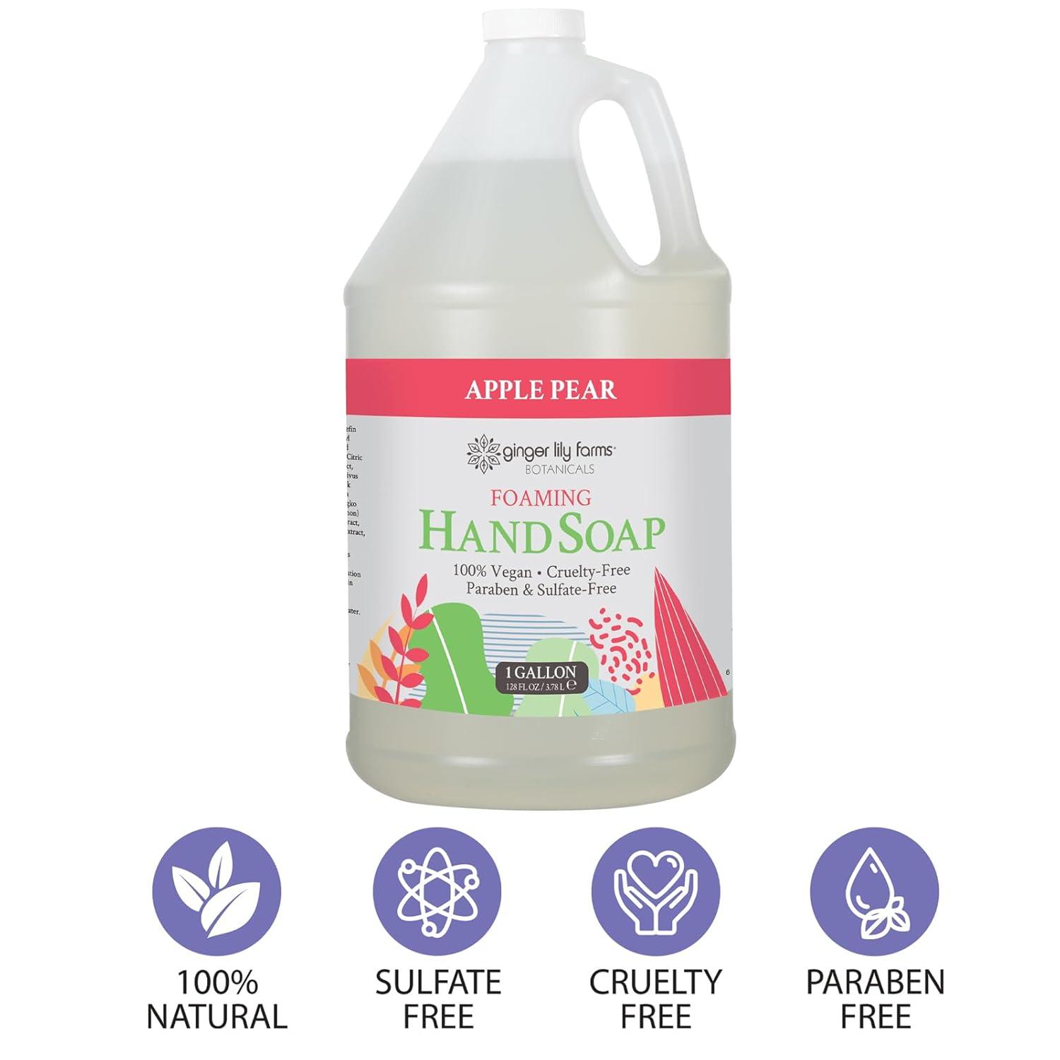 imageGinger Lily Farms Botanicals AllPurpose Foaming Hand Soap Refill 100 Vegan amp CrueltyFree Vanilla Sugar Bliss Scent 20 Fl Oz Pack of 1Apple Pear