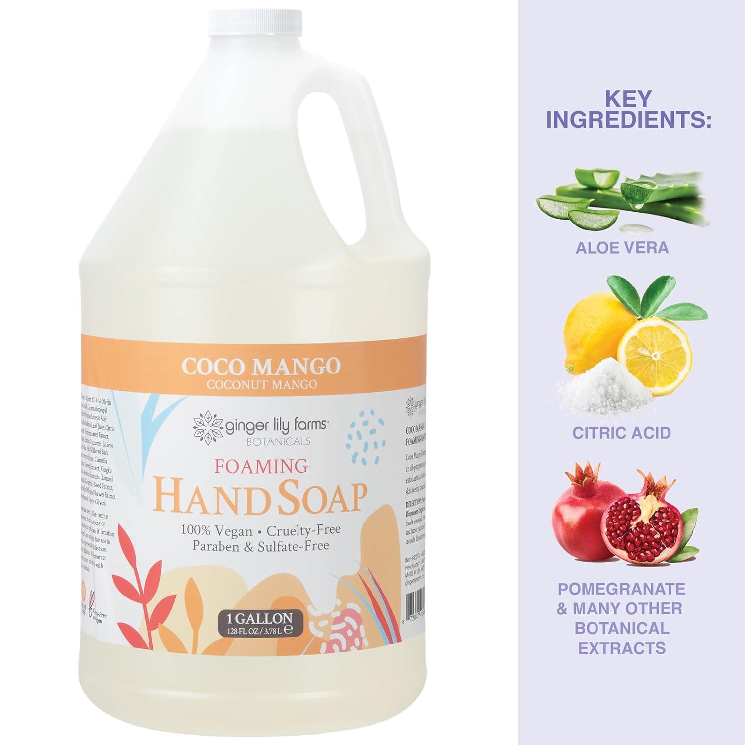 imageGinger Lily Farms Botanicals AllPurpose Foaming Hand Soap Refill 100 Vegan amp CrueltyFree Vanilla Sugar Bliss Scent 20 Fl Oz Pack of 1Coco Mango