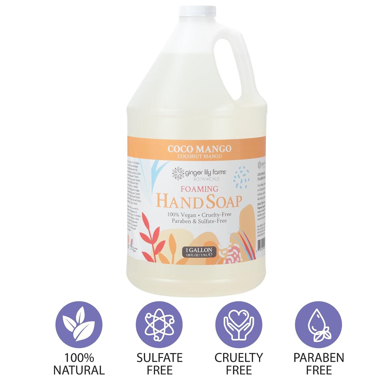 imageGinger Lily Farms Botanicals AllPurpose Foaming Hand Soap Refill 100 Vegan amp CrueltyFree Vanilla Sugar Bliss Scent 20 Fl Oz Pack of 1Coco Mango