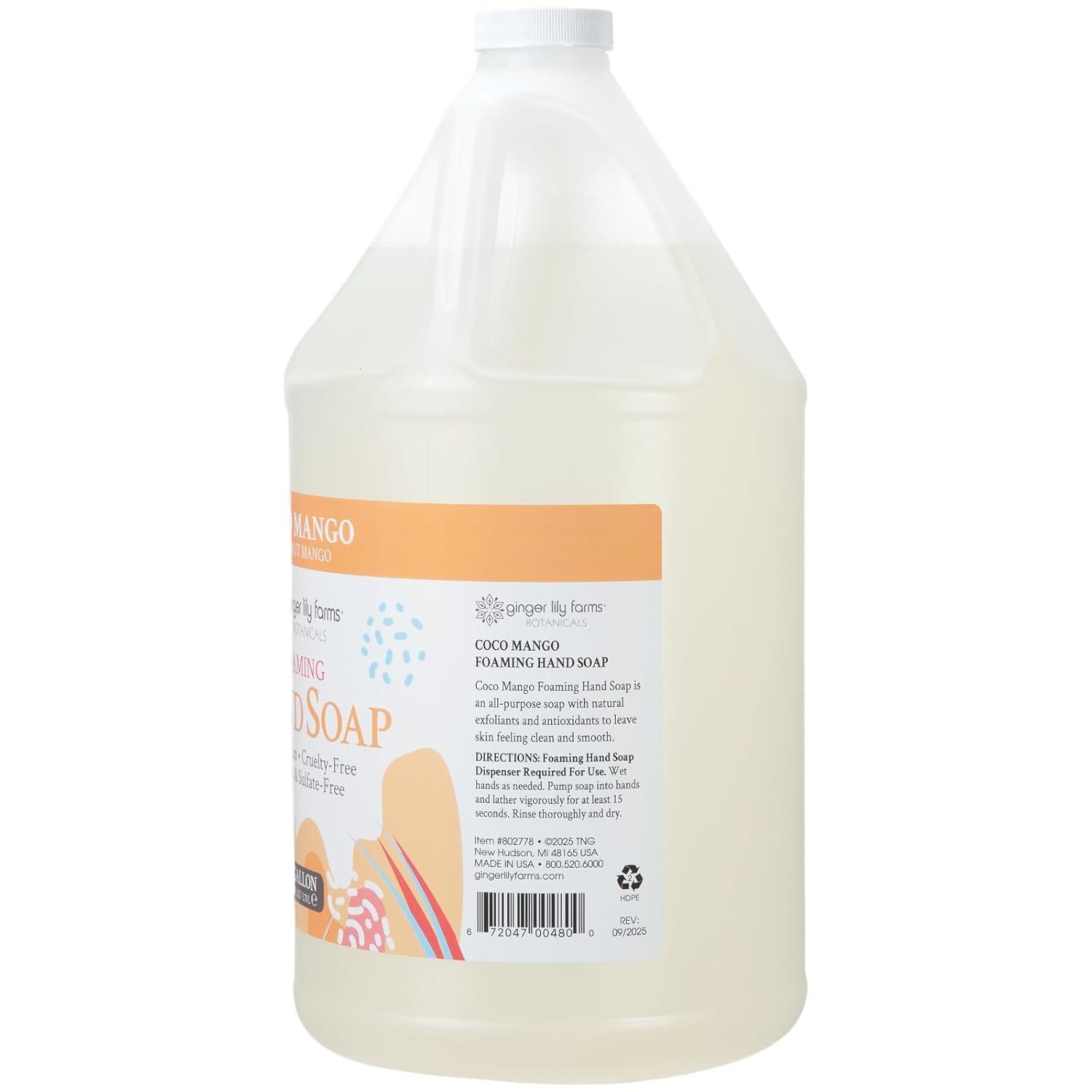 imageGinger Lily Farms Botanicals AllPurpose Foaming Hand Soap Refill 100 Vegan amp CrueltyFree Vanilla Sugar Bliss Scent 20 Fl Oz Pack of 1Coco Mango