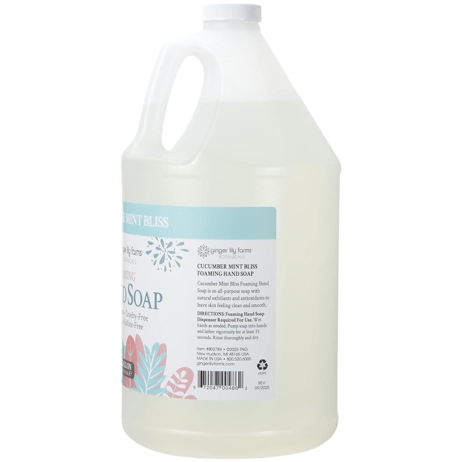 imageGinger Lily Farms Botanicals AllPurpose Foaming Hand Soap Refill 100 Vegan amp CrueltyFree Vanilla Sugar Bliss Scent 20 Fl Oz Pack of 1Cucumber Mint Bliss
