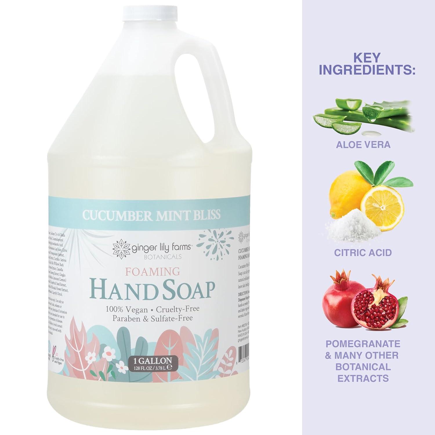 imageGinger Lily Farms Botanicals AllPurpose Foaming Hand Soap Refill 100 Vegan amp CrueltyFree Vanilla Sugar Bliss Scent 20 Fl Oz Pack of 1Cucumber Mint Bliss