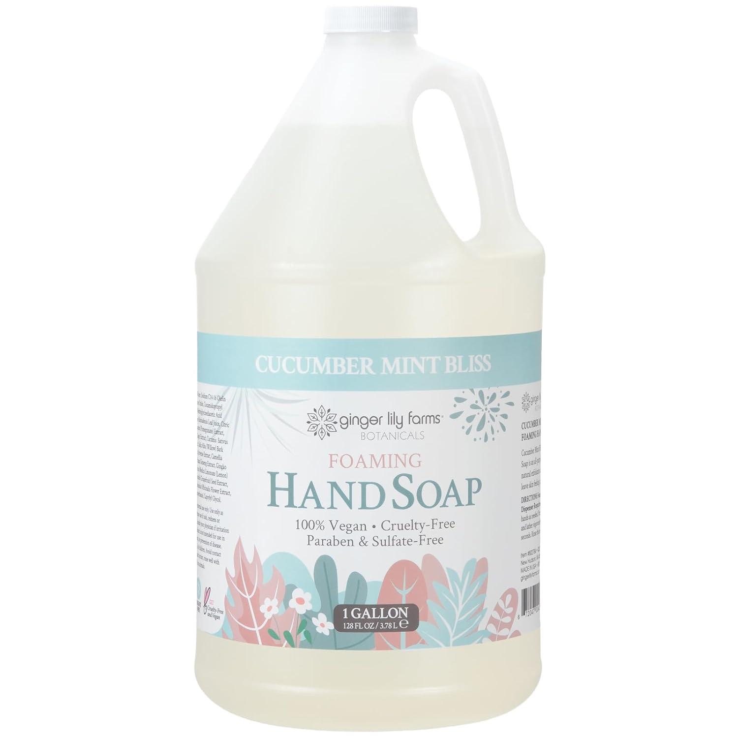 imageGinger Lily Farms Botanicals AllPurpose Foaming Hand Soap Refill 100 Vegan amp CrueltyFree Vanilla Sugar Bliss Scent 20 Fl Oz Pack of 1Cucumber Mint Bliss