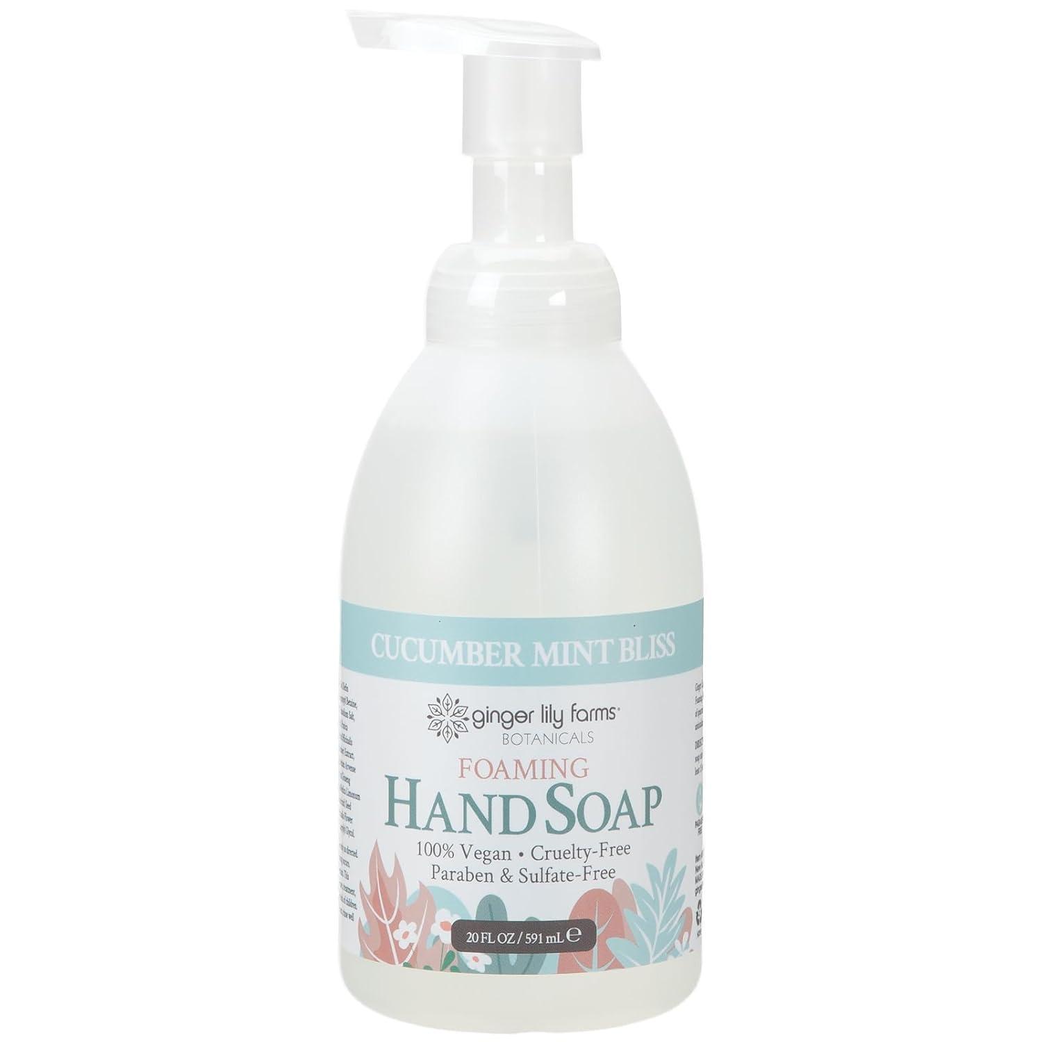 imageGinger Lily Farms Botanicals AllPurpose Foaming Hand Soap Refill 100 Vegan amp CrueltyFree Vanilla Sugar Bliss Scent 20 Fl Oz Pack of 1Cucumber Mint Bliss