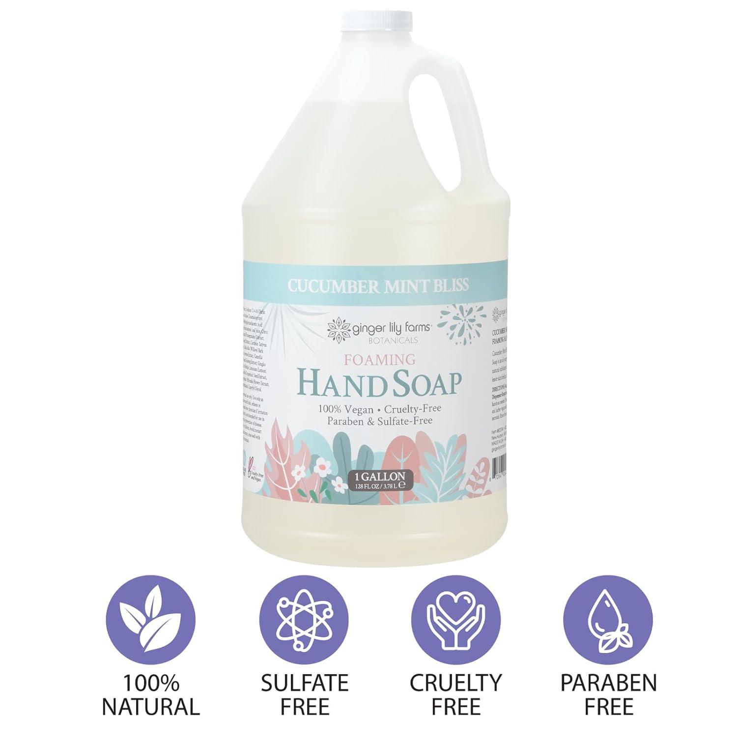 imageGinger Lily Farms Botanicals AllPurpose Foaming Hand Soap Refill 100 Vegan amp CrueltyFree Vanilla Sugar Bliss Scent 20 Fl Oz Pack of 1Cucumber Mint Bliss