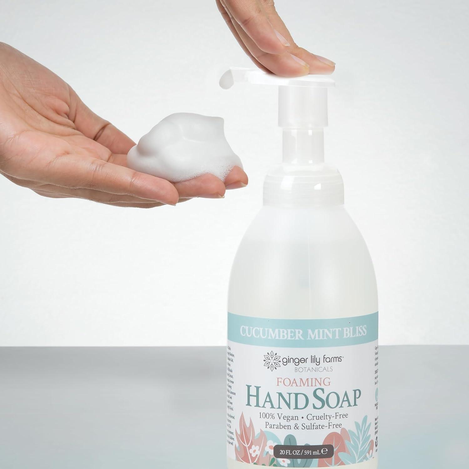imageGinger Lily Farms Botanicals AllPurpose Foaming Hand Soap Refill 100 Vegan amp CrueltyFree Vanilla Sugar Bliss Scent 20 Fl Oz Pack of 1Cucumber Mint Bliss