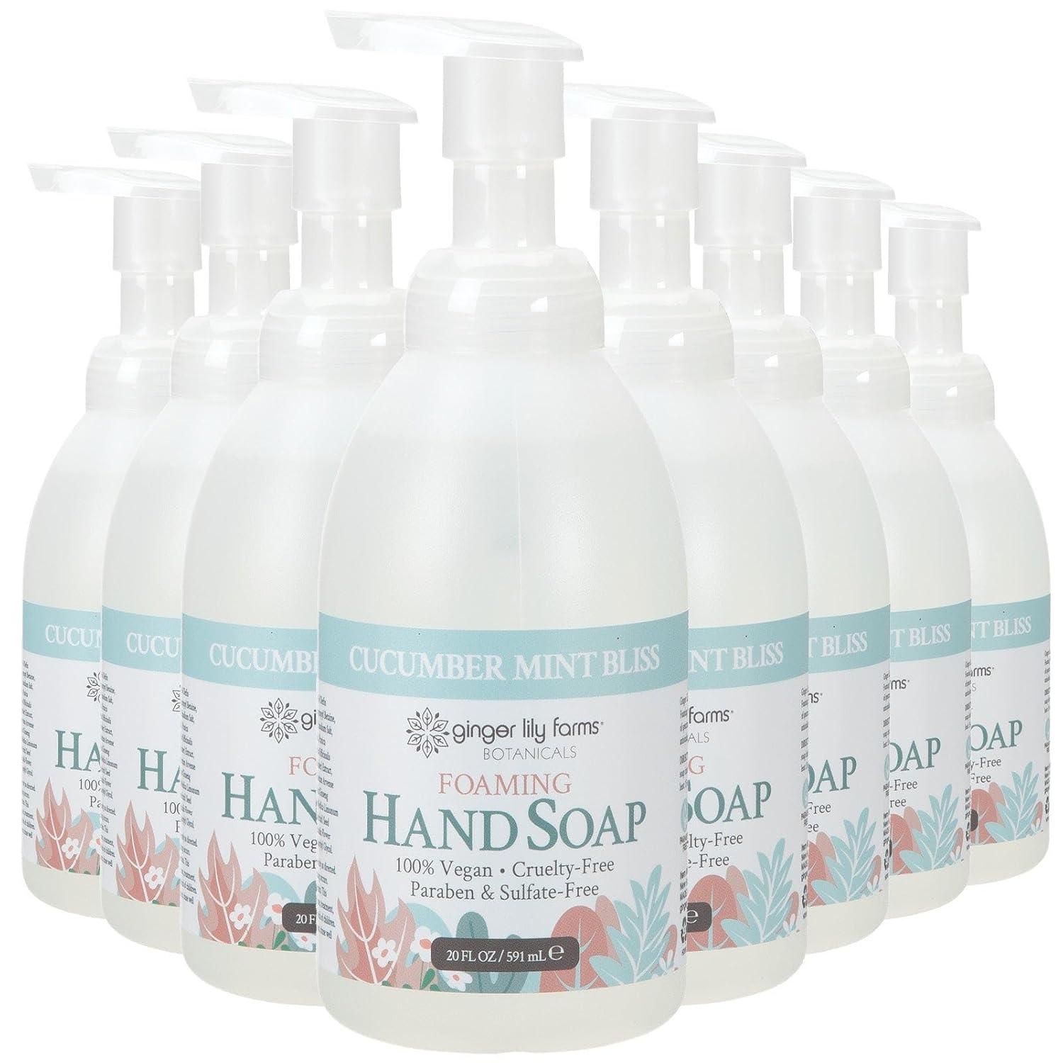 imageGinger Lily Farms Botanicals AllPurpose Foaming Hand Soap Refill 100 Vegan amp CrueltyFree Vanilla Sugar Bliss Scent 20 Fl Oz Pack of 1Cucumber Mint Bliss