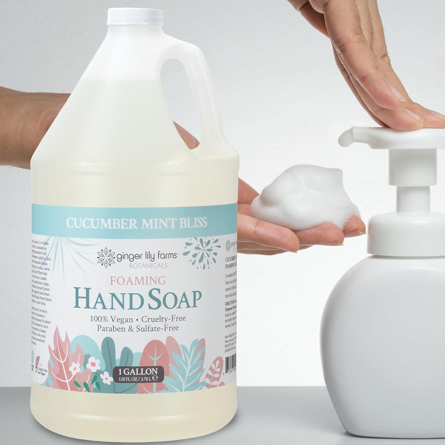 imageGinger Lily Farms Botanicals AllPurpose Foaming Hand Soap Refill 100 Vegan amp CrueltyFree Vanilla Sugar Bliss Scent 20 Fl Oz Pack of 1Cucumber Mint Bliss