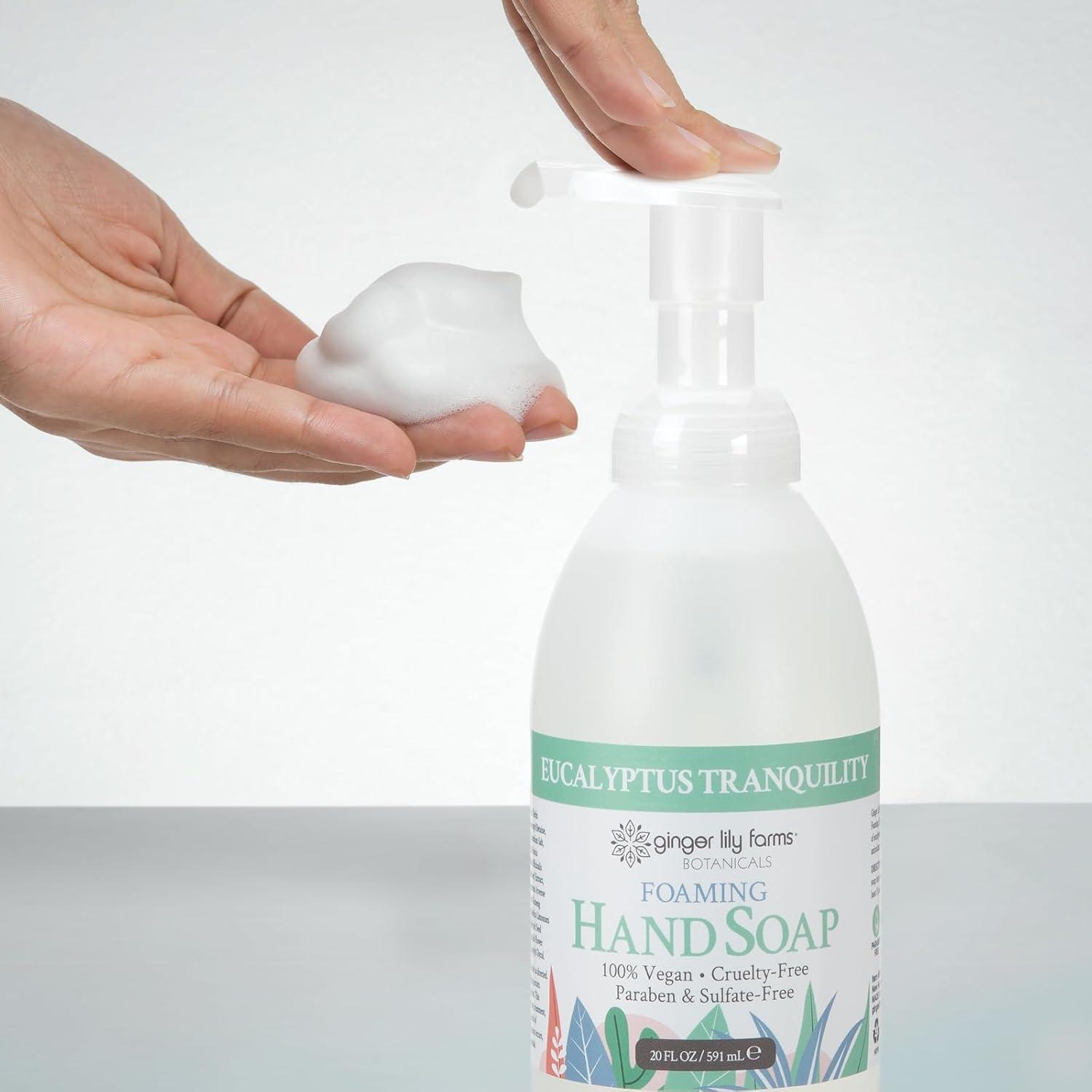 imageGinger Lily Farms Botanicals AllPurpose Foaming Hand Soap Refill 100 Vegan amp CrueltyFree Vanilla Sugar Bliss Scent 20 Fl Oz Pack of 1Eucalyptus Tranquility