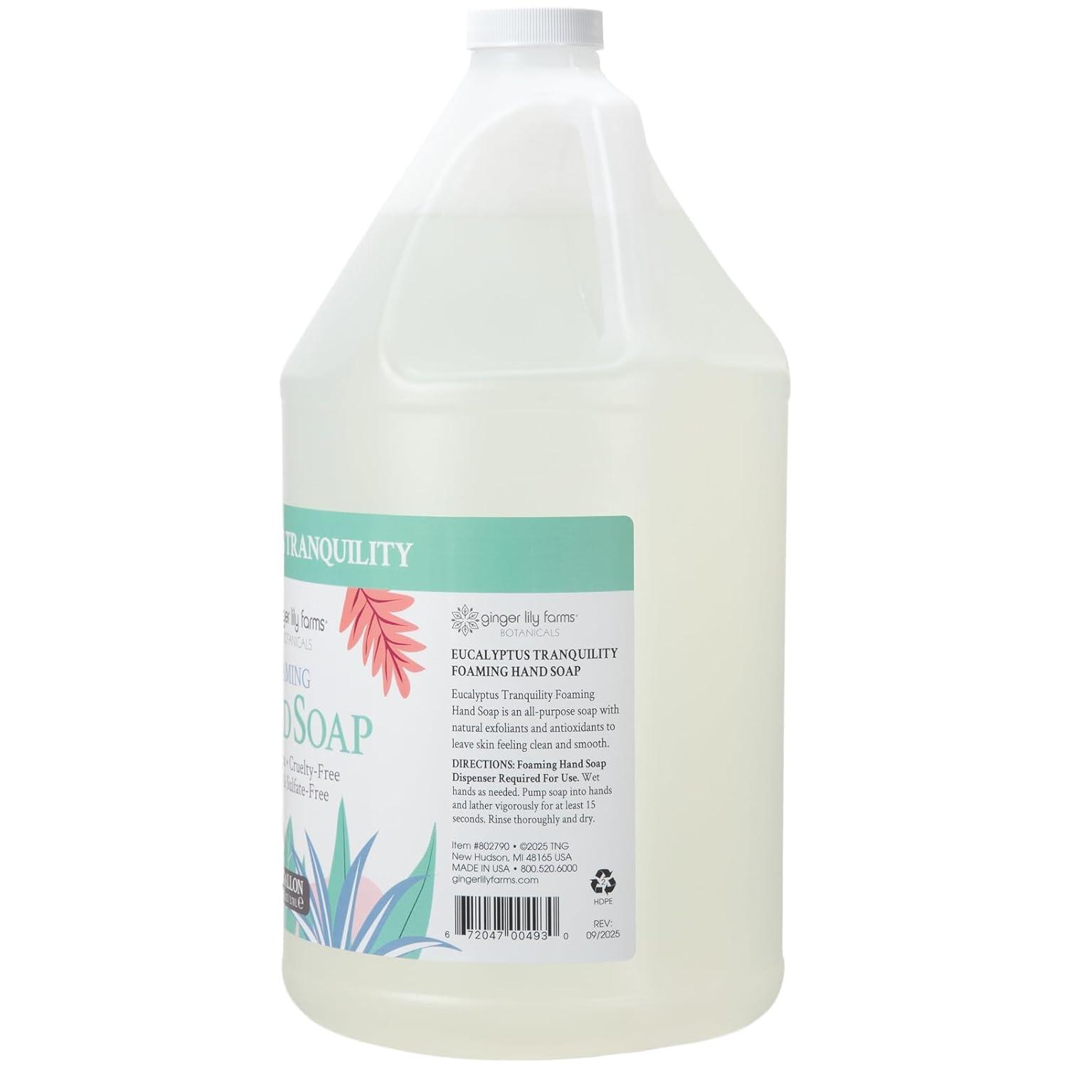 imageGinger Lily Farms Botanicals AllPurpose Foaming Hand Soap Refill 100 Vegan amp CrueltyFree Vanilla Sugar Bliss Scent 20 Fl Oz Pack of 1Eucalyptus Tranquility