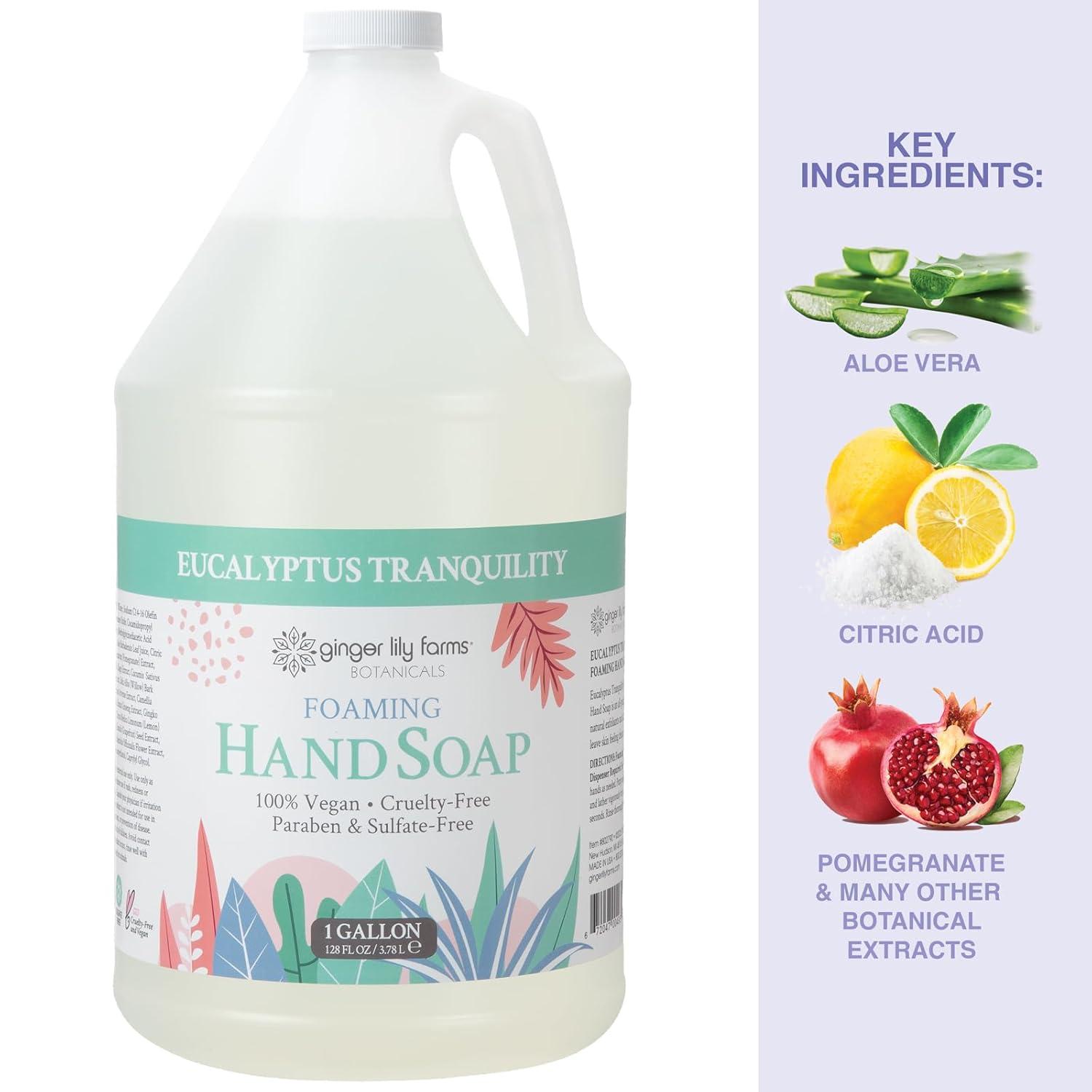 imageGinger Lily Farms Botanicals AllPurpose Foaming Hand Soap Refill 100 Vegan amp CrueltyFree Vanilla Sugar Bliss Scent 20 Fl Oz Pack of 1Eucalyptus Tranquility