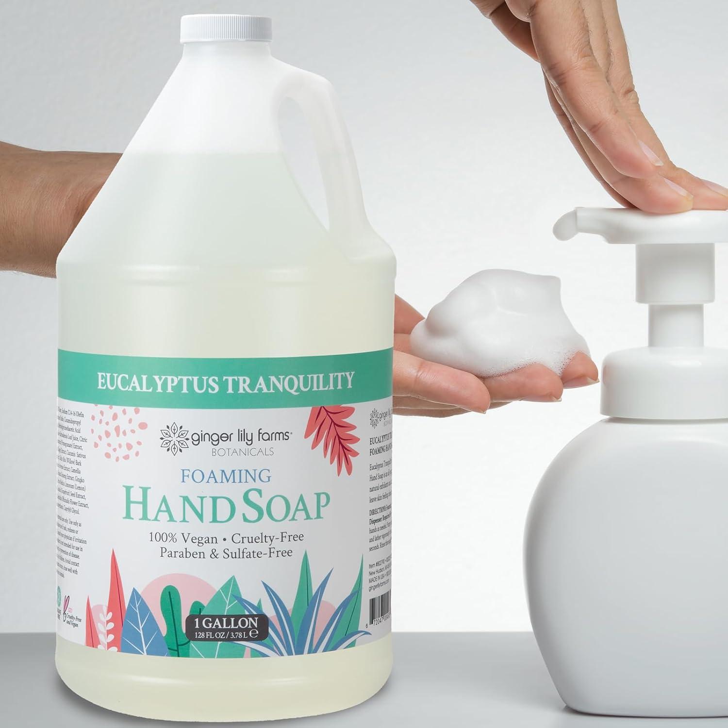 imageGinger Lily Farms Botanicals AllPurpose Foaming Hand Soap Refill 100 Vegan amp CrueltyFree Vanilla Sugar Bliss Scent 20 Fl Oz Pack of 1Eucalyptus Tranquility