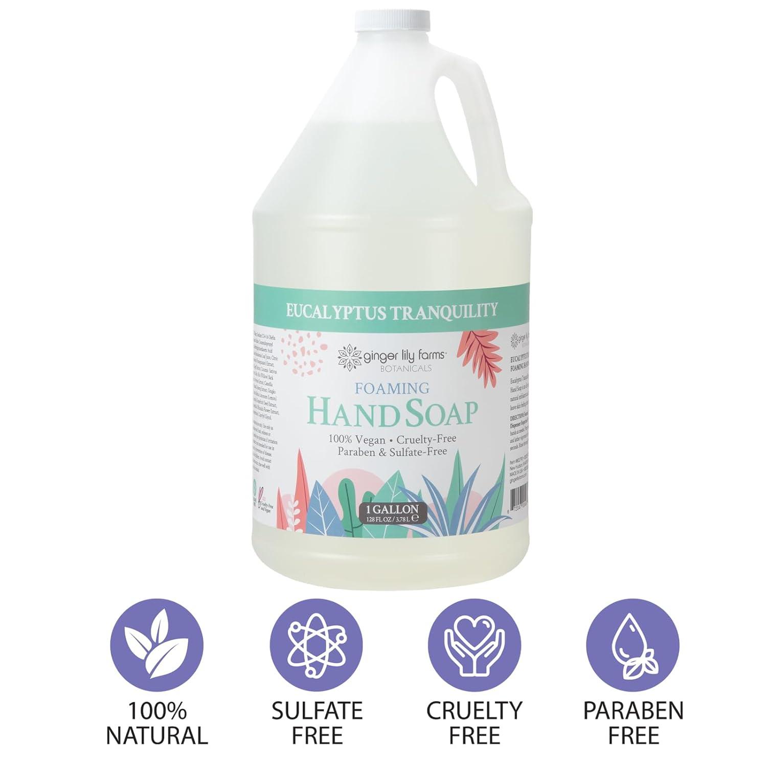 imageGinger Lily Farms Botanicals AllPurpose Foaming Hand Soap Refill 100 Vegan amp CrueltyFree Vanilla Sugar Bliss Scent 20 Fl Oz Pack of 1Eucalyptus Tranquility