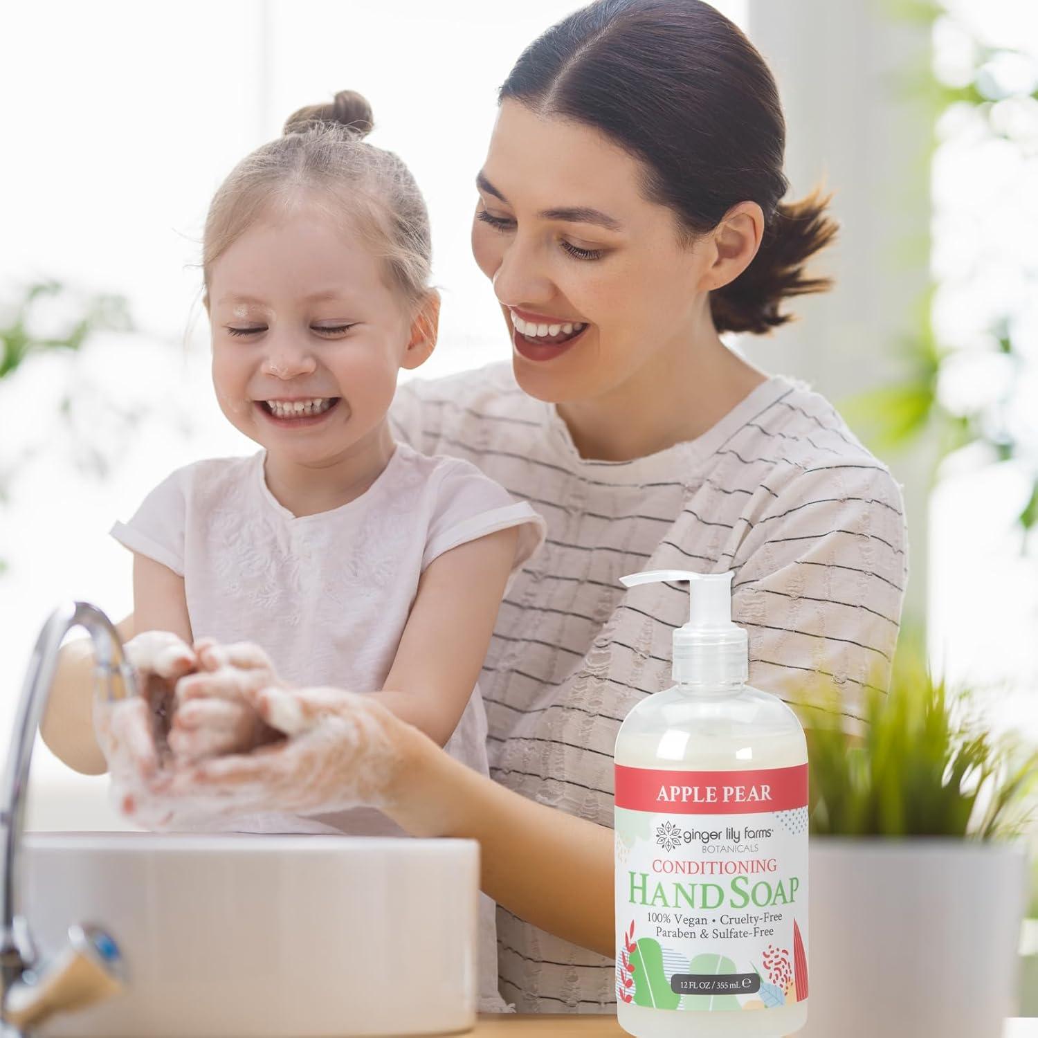 imageGinger Lily Farms Botanicals Conditioning Liquid Hand Soap Refill 100 Vegan amp CrueltyFree Vanilla Sugar Bliss Scent 1 Gallon Pack of 4Apple Pear