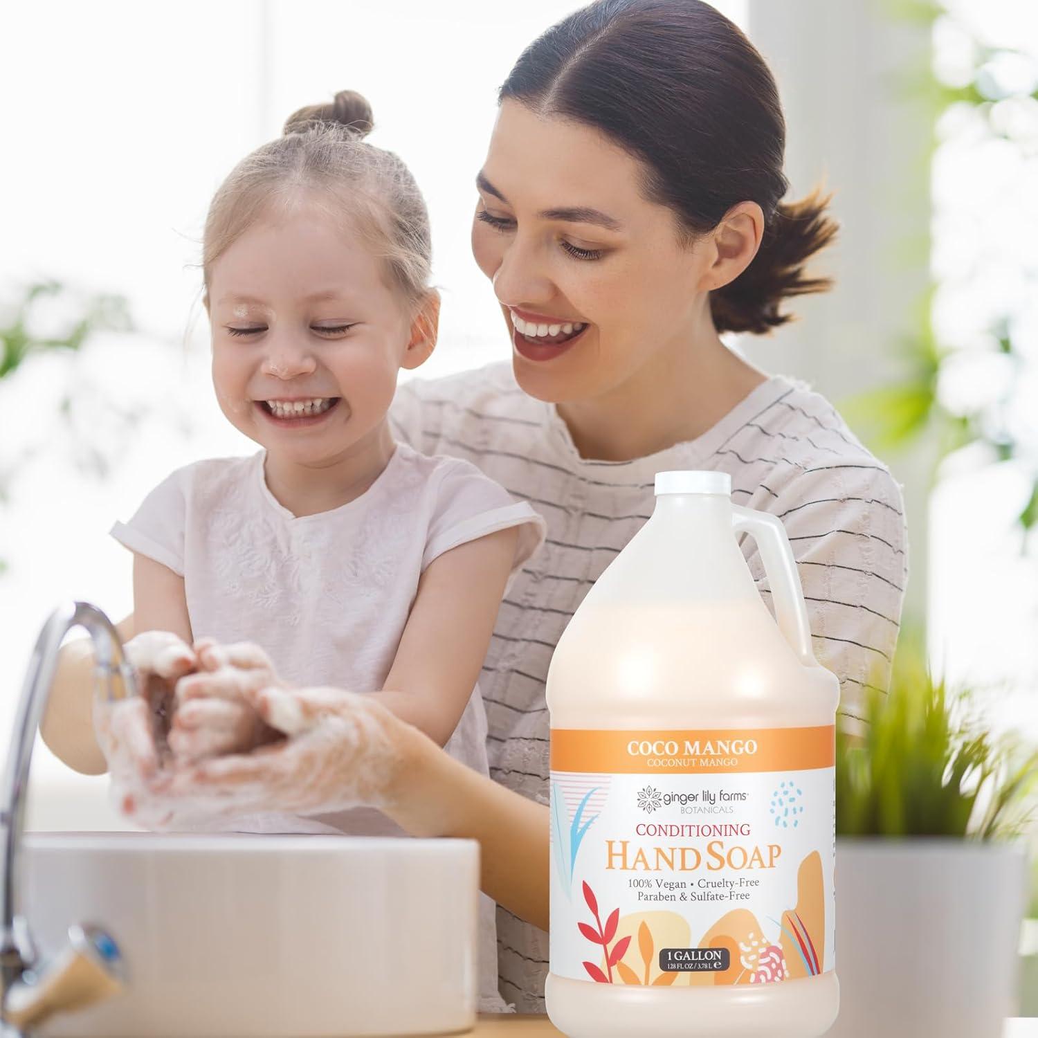 imageGinger Lily Farms Botanicals Conditioning Liquid Hand Soap Refill 100 Vegan amp CrueltyFree Vanilla Sugar Bliss Scent 1 Gallon Pack of 4Coco Mango