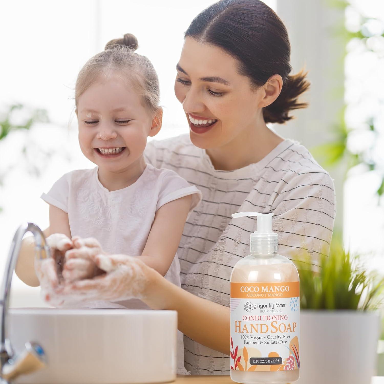 imageGinger Lily Farms Botanicals Conditioning Liquid Hand Soap Refill 100 Vegan amp CrueltyFree Vanilla Sugar Bliss Scent 1 Gallon Pack of 4Coco Mango