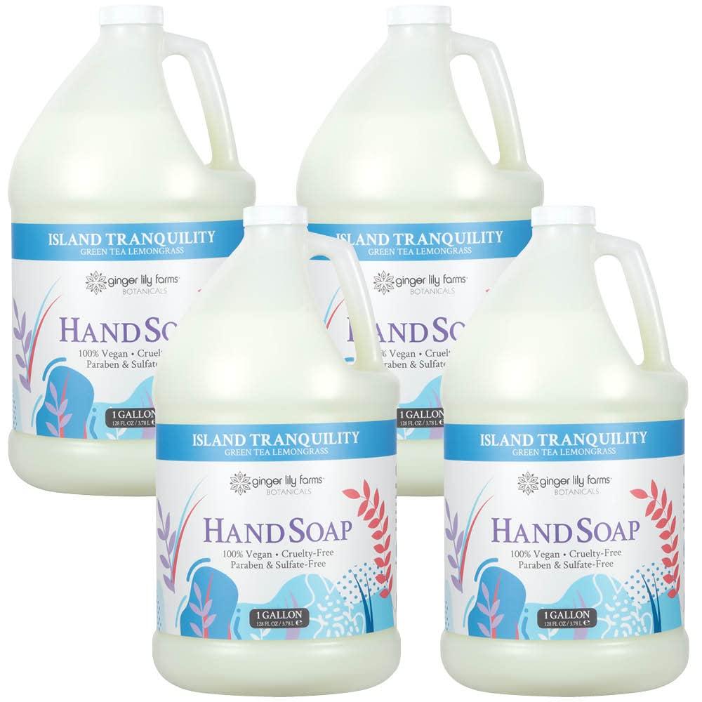imageGinger Lily Farms Botanicals Conditioning Liquid Hand Soap Refill 100 Vegan amp CrueltyFree Vanilla Sugar Bliss Scent 1 Gallon Pack of 4Island Tranquility
