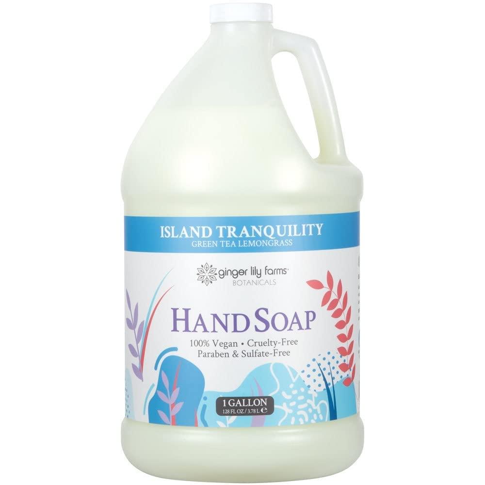 imageGinger Lily Farms Botanicals Conditioning Liquid Hand Soap Refill 100 Vegan amp CrueltyFree Vanilla Sugar Bliss Scent 1 Gallon Pack of 4Island Tranquility